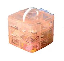 Plastic 3 Layer 18 Grid Cosmetic Storage Box for Home 1Pc