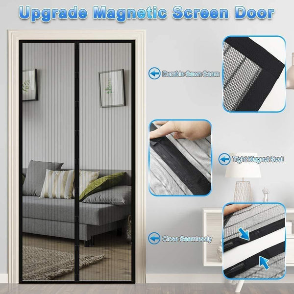 Door Curtain-Mesh Screen Net Home Magnetic Foldable Anti Mosquito Door Curtain