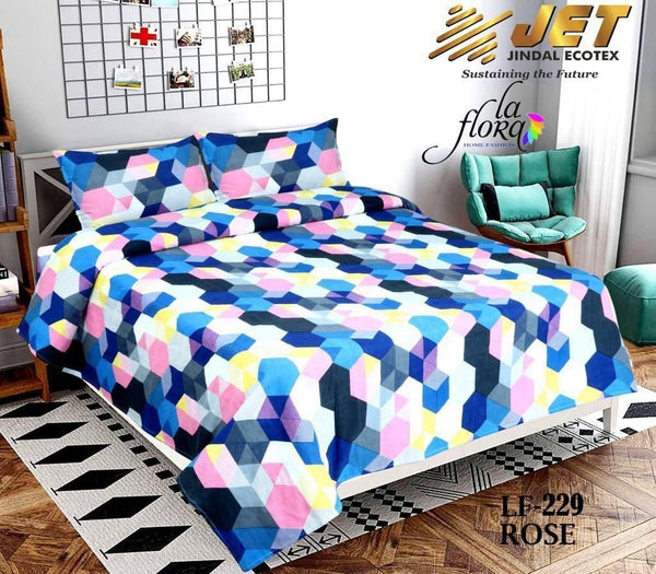 1 Double Bedsheet with 2 Pillow Covers